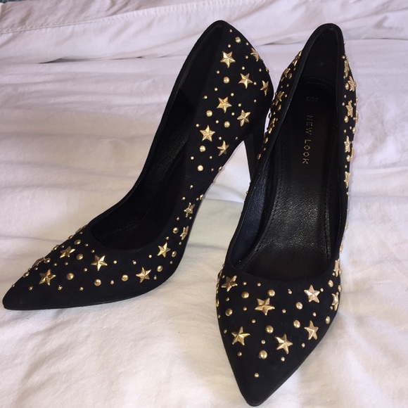 ASOS New Look star studded black and gold heels - Picture 5 of 8